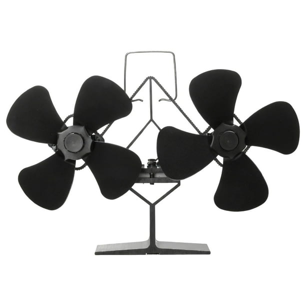 Ventiladores para estufas de leña Accesorios para estufas Estufa de leña Ventilador para chimenea Negro Térmico 4 cuchillas