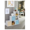 thumbnail image 2 of GusaPl Cubeicals 3-2-1 Cube Storage Shelf Organizer Bookshelf, 3 Tier, Steps, Corner Unit, Easy Assembly, Wood, White Finish, 2 of 9