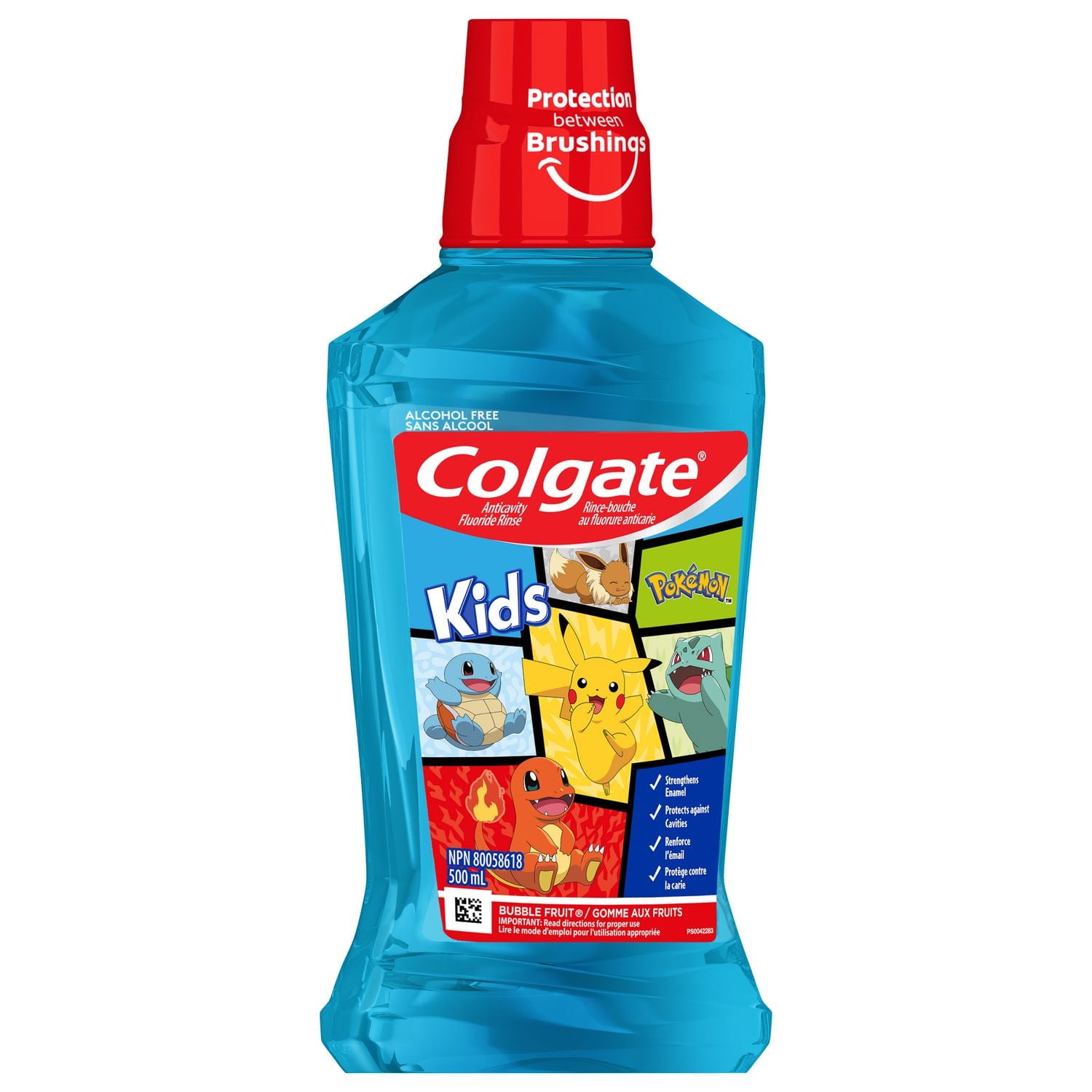 Rince-bouche au fluorure anticarie pour enfants Colgate ® Pokémon, sans alcool, 500 mL Rince-bouche Colgate ® Pokémon