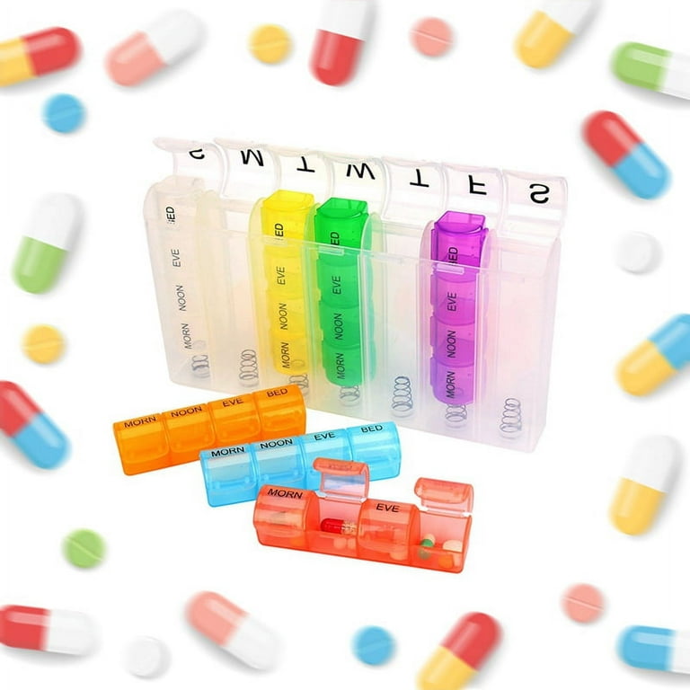 14 Grids 7 Days Weekly Pill Case Medicine Tablet Dispenser Organizer –  XalMeds