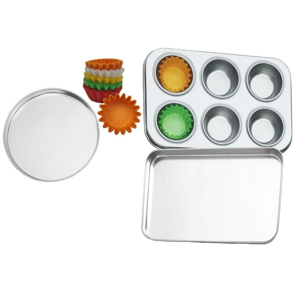 Pan Set Compatible with Easy Bake Ultimate Oven | Includes Cupcake Liners THAT WILL FIT IN OVEN UNLIKE OTHERS | Kids' Accessories for Cooking Easy Bake Oven Mixes