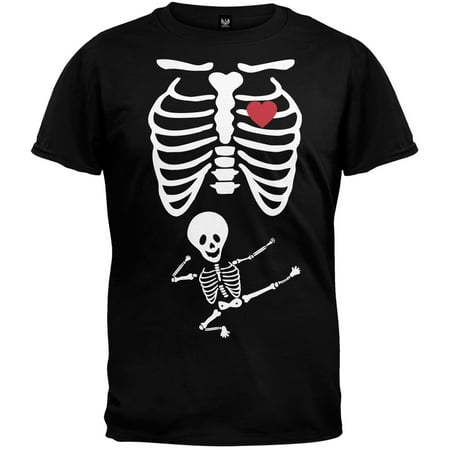 Kung Fu Baby Pregnant Skeleton Halloween Costume T-Shirt