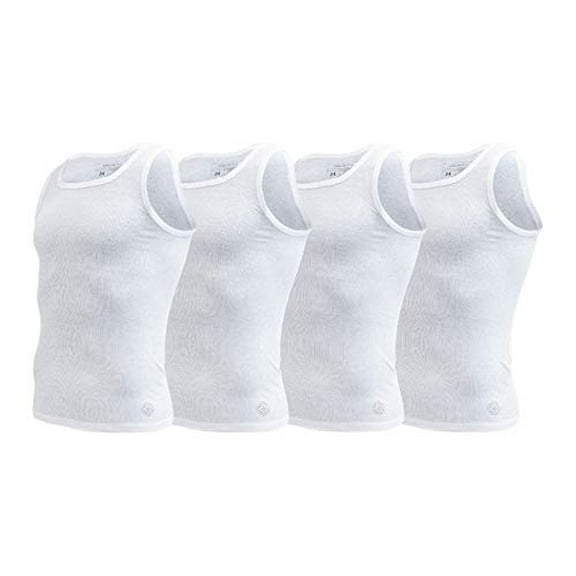 AEROPOSTALE Mens 4 Pack Contour Fit Mens A-Shirt Tank top (Large, White)