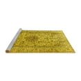 thumbnail image 2 of Ahgly Company Machine Washable Indoor Square Medallion Yellow Traditional Area Rugs, 6' Square, 2 of 4