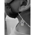 thumbnail image 2 of Silvertone Hamsa Hand with Blue Crystal Silvertone Face Mask Necklace, 2 of 2