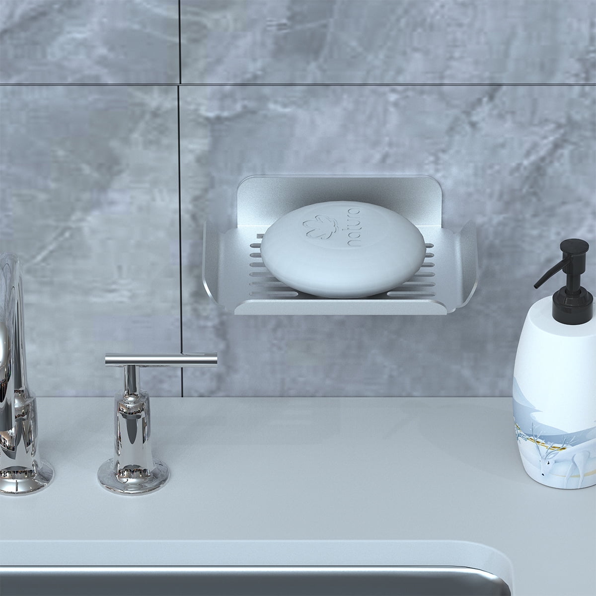 White Bathroom Wall Soap Holder  Holder Bathroom Dispenser Soap