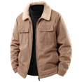 thumbnail image 3 of GrmtClth Corduroy Jacket Men Vintage Fleece Sherpa Lined Trucker Jackets Outwear Turn-Down Collar Full Zip Thick Warm Winter Jacket Army Green XL, 3 of 7