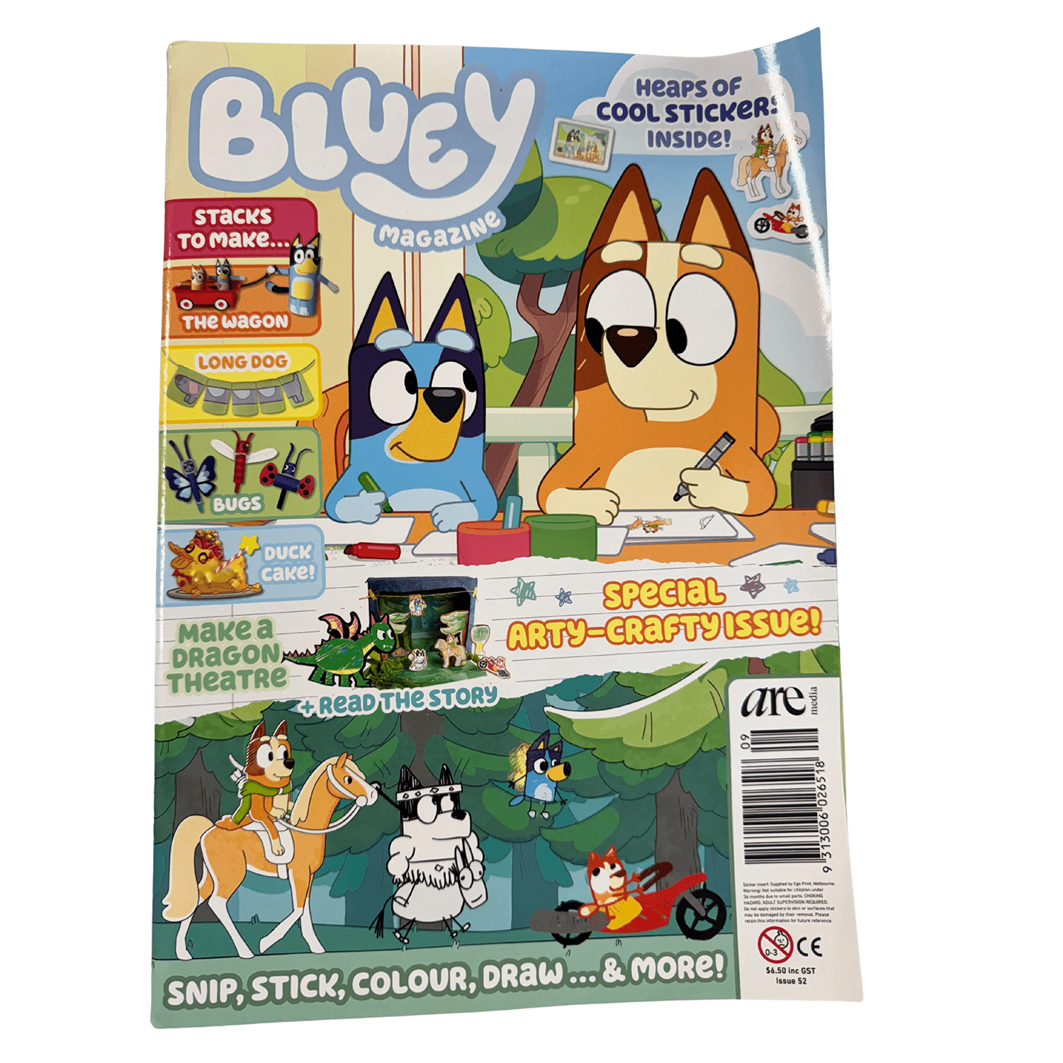 Bluey Magazine 6-Pack Bundle for Kids with Reusable Stickers – Fun Activities & Games – Ages 3+