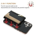 thumbnail image 2 of Dteck Magnetic Case for iPhone 16, 2 in 1 Wallet Case Detachable Card Holder, Compatible with MagSafe, Slim PU Leather RFID Blocking Credit Slots Zipper Pocket,Black, 2 of 7