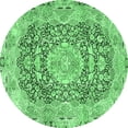 thumbnail image 1 of Ahgly Company Indoor Round Persian Emerald Green Traditional Area Rugs, 4' Round, 1 of 4