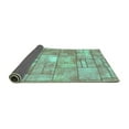 thumbnail image 2 of Ahgly Company Indoor Round Abstract Turquoise Blue Modern Area Rugs, 4' Round, 2 of 4
