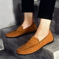 thumbnail image 3 of Suede Leather Men Casual Shoes Loafers Leather Driving Moccasins Slip on Shoes, 3 of 5