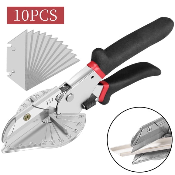 Miter Shears & Quarter Round Cutting Tool, 45-135° Adjustable Multi-Angle Shear with 10 Sharp Blades