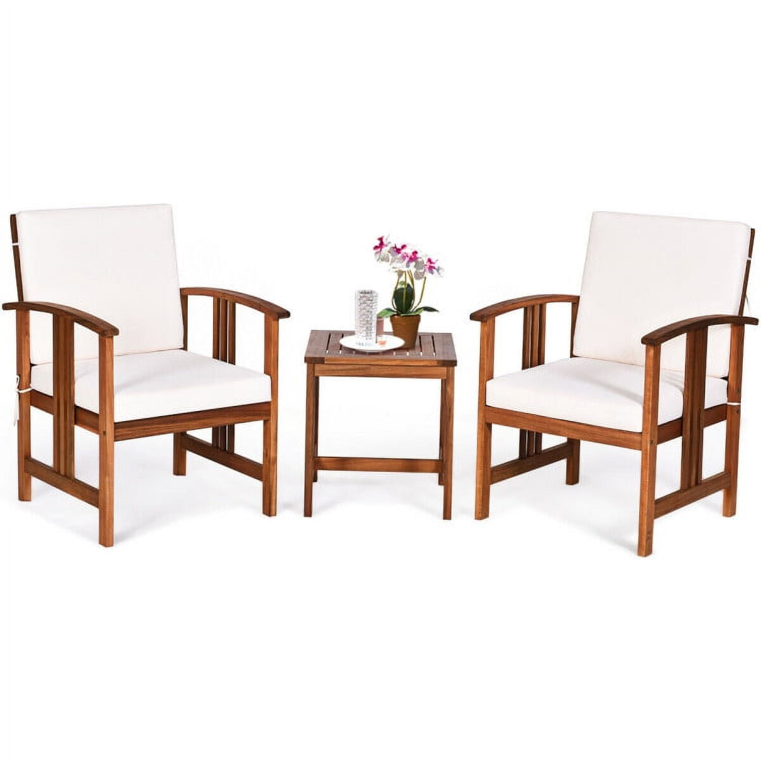 Aimee Lii 4 Pieces Solid Wood Outdoor Patio Sofa Furniture Set, Wooden Patio Furniture Set, White Aimee Lii 4 Pieces Solid Wood Outdoor Patio Sofa Furniture Set, Wooden Patio Furniture Set, White