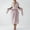 Pink, variant on Women's V Neck Cotton Linen Wrap Midi Dress Short Sleeve Casual Solid Color High Waisted Dresses with Pockets