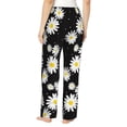 thumbnail image 3 of Xecao Daisies Flowers Women's Straight Lounge Pajama Pants: The Epitome of Relaxed Sleepwear, 3 of 9
