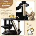 thumbnail image 5 of Einfach 65.7" Large Cat Tree and Tower for Cats, Condo House with Hammock, 2 Scratching Boards & 5 Scratching Posts, Dark Blue, 5 of 10