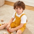 thumbnail image 7 of Mercatoo Little Girls Boys Twill Shortalls Toddler Kids Summer Bib Overall Shorts Straight Leg Loose Fit Cotton Short Overalls Rompe𝐫, 7 of 7