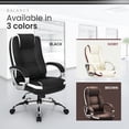thumbnail image 6 of Hygge Ergonomic Back Support High Back Executive Leather Home Office Computer Desk Chair, Black, 6 of 9