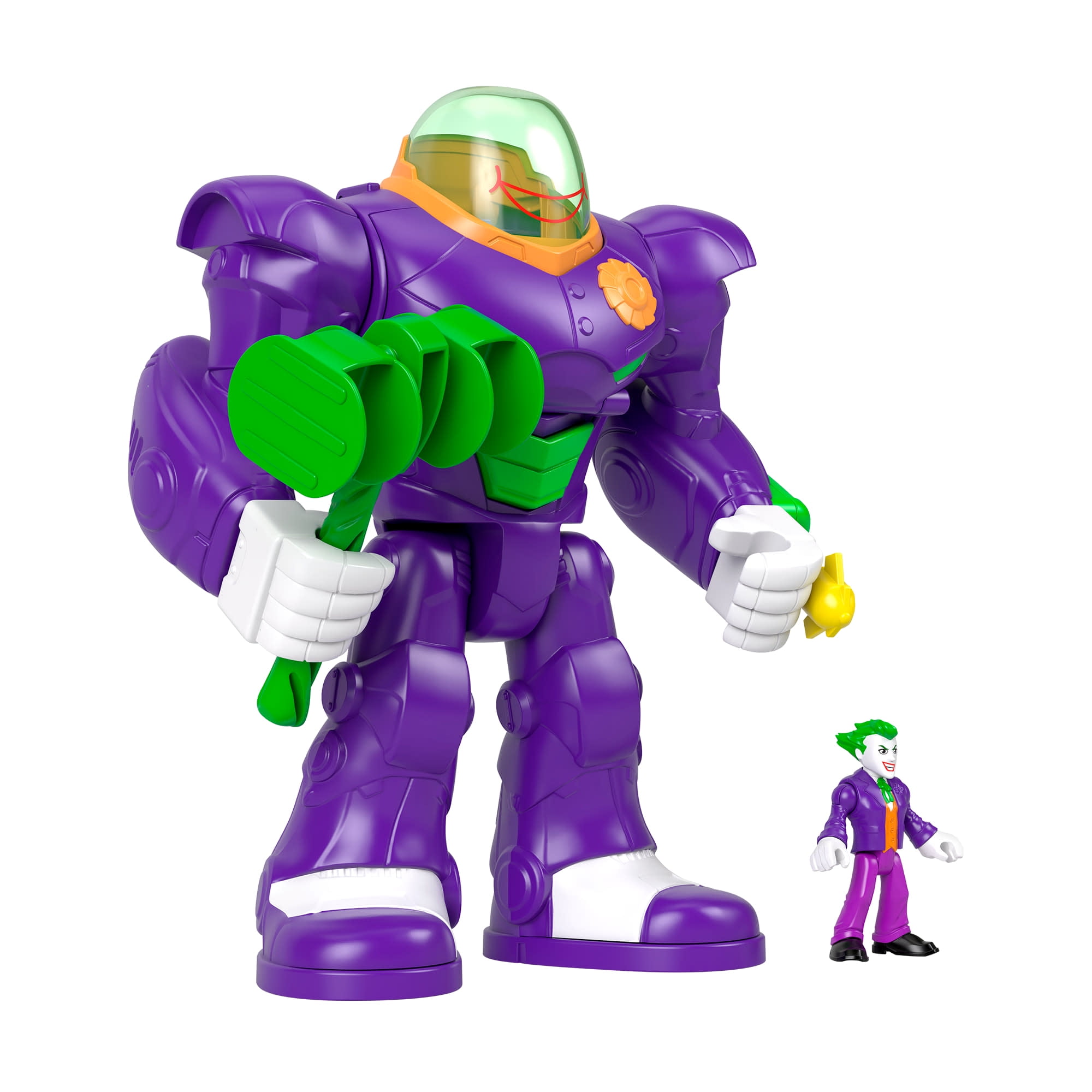 Imaginext DC Super Friends Joker Battling Robot Toy, 3-Piece Light