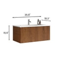 thumbnail image 2 of Historyli Go5H 36" Wall Mounted Floating Bathroom Vanity With Ceramic Sink Striped Walnut Bathroom Vanity No Drain And Faucet For Modern Bathroom, 2 of 9
