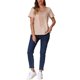 thumbnail image 2 of INSPIRAR CHIC Blusa de Verano Beige para Mujer con Cuello Redondo y Mangas Cortas Rizadas, 2 of 6