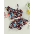 thumbnail image 3 of Arvbitana 1T 2T 3T 4T 5T 6T Toddler Baby Girl Two Piece Swimsuit Ruffle One Shoulder Sleeveless Swimwear Flower Bathing Suit Beach Bikini, 3 of 9