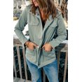thumbnail image 3 of ABPHQTO Chaqueta de mujer verde con cierre de cremallera y cuatro bolsillos, 3 of 5