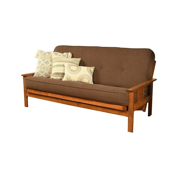 Kodiak Furniture Monterey Futon with Linen Fabric Mattress in Barbados/Brown