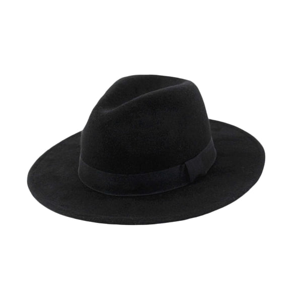 Classic Fedora Cowboy Hat Timeless Elegant Wide Brim Sun Winter Warmth Casual Dressy Occasions Black One Size