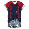 thumbnail image 3 of Baseball Shirts Women's Colorblock Raglan T-Shirt Summer Casual V Neck Short Sleeve Cute Graphic Tee Tops, 3 of 5