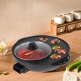 thumbnail image 3 of Circular Edition Hotpot Grill Combo Indoor BBQ 2-IN-1 Electric Hot Pot with Divider Portable Smokeless Grill for Home Party, 3 of 12