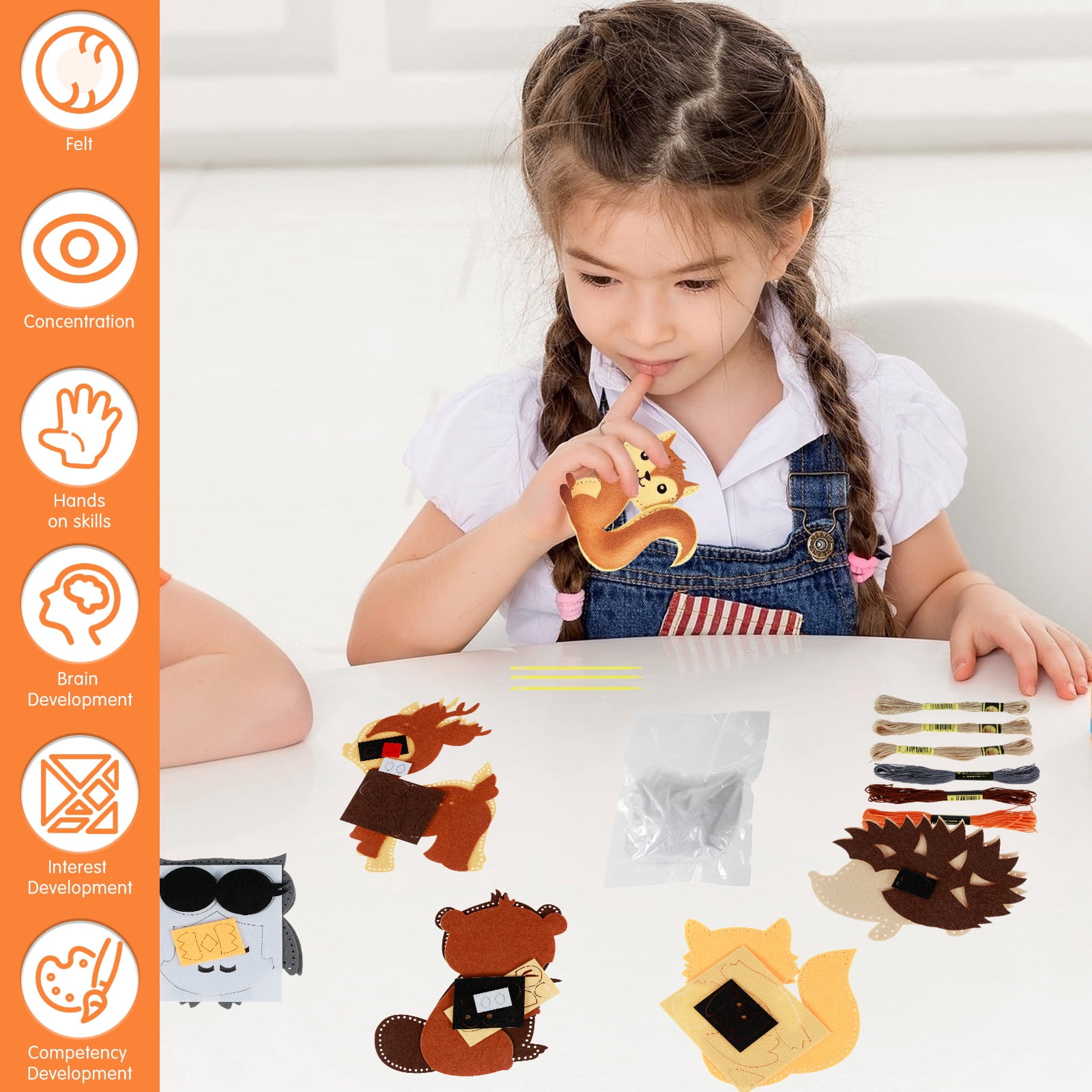Set De 6 Kits De Costura Para Niños – Juguete Creativo DIY Con Animales De Tela, Agujas Seguras Y Accesorios, Ideal Para Aprender A Coser Y Desarrollar La Creatividad Desde Casa O El Colegio