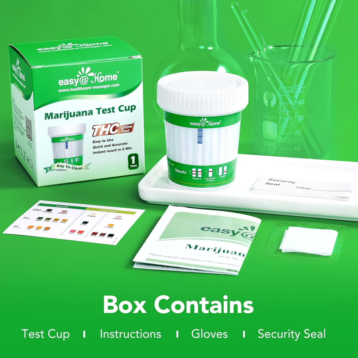Easy@Home Marijuana (THC) Drug Test Cup– 1 Count | At-Home Urine Test Cup for THC Detection | Fast & Accurate Cannabis Screening | ECTH4-114A3