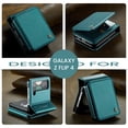 thumbnail image 6 of SaniMore for Samsung Galaxy Z Flip 4 Wallet Case, RFID Blocking PU Leather Kickstand Credit Slots Flip Folio Protective Case, Double Magnetic Clasp Durable Shockproof Cover for Z Flip 4, Blue, 6 of 7