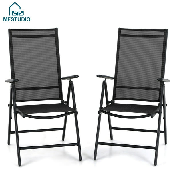 Mf Studio Set Of 2 Outdoor Patio Dining, Outdoor Folding Recliner Chairs Uk