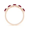 thumbnail image 2 of ANGARA Natural Half Eternity Five-Stone 1.7 ct Ruby Halo Ring in 14K Rose Gold for Women (Size-4mm) | July Birthstone Jewelry for Her | Natural Ruby Rings, 2 of 9