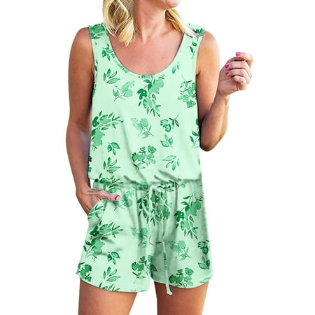 

Qufokar Junior Business Suit Maternity Biker Shorts Suit Women Sleeveless Elegant Tank Top Jumpsuit Cropped Pockets Jumpsuit Loose Romper