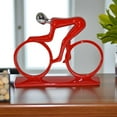 thumbnail image 3 of Nifao Modern Art Red Chrome Rider on His Bicycle Resin Statue – Modern Home Decor Sculpture, 8"L x 2"W x 6"H, 3 of 13
