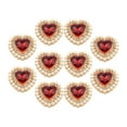 thumbnail image 3 of amagogo 10 Pieces Heart Shaped Buttons DIY Decorative Wedding Supplies Sewing Crafts for Red Gold, 3 of 9