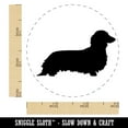 thumbnail image 2 of Long Haired Dachshund Dog Solid Self-Inking Rubber Stamp Ink Stamper - Orange Ink - Small 3/4 Inch, 2 of 7
