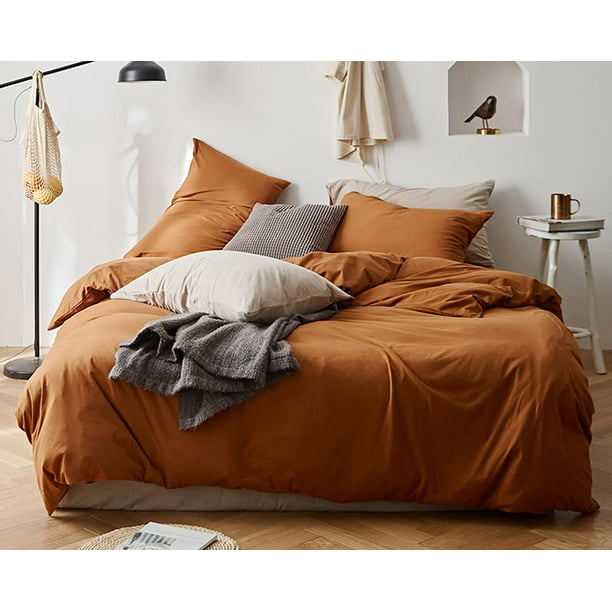 Microfiber Bedding Sets Comforter Cover, Brown Twin Size Duvet Cover
