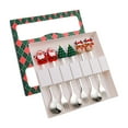 thumbnail image 3 of Juego de 6 cucharas y tenedores navideños creativos para bodas y fiestas navideñas verde 6D, 3 of 8