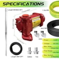 thumbnail image 3 of 12V Fuel Transfer Pump w/Manual Nozzle, 10 GPM High Flow DC Diesel Transfer Pump, Gas Heavy Duty Transfer Pump with Filter for Gasoline, Diesel, Kerosene, Biodiesel and More, 3 of 5