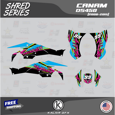 Kalair GFX Graphics Kit for Canam ATV DS450 (2008-2015) Shred Series Kalair GFX Graphics Kit for Canam ATV DS450 (2008-2015) Shred Series