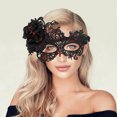 thumbnail image 5 of Unique Bargains 1 Pce Masque de Fête Rose Phénix Noir Rouge Dentelle, 5 of 5