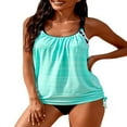 thumbnail image 3 of Womens Striped Floral Tankini Swimwear Bikini Sets Bathing Suits Swimsuit, 3 of 4