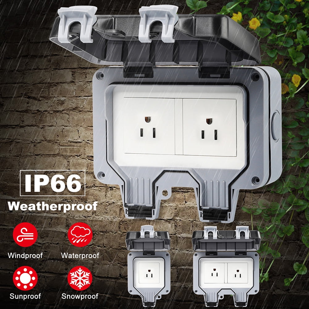 2PK Weatherproof Exterior Outdoor Light Switch Garden 15 Amp IP66 Waterproof New 