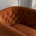 thumbnail image 5 of Allora Mid-Century Modern Velvet Swivel Chair in Burnt Orange, 5 of 6