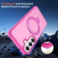 thumbnail image 3 of Decase for Samsung Galaxy S26+ Magnetic Case,Shockproof Hybrid Shell,Rugged Matte Cover with Ring Kickstand,Compatible with Magnetic Car Mount,Rose, 3 of 9